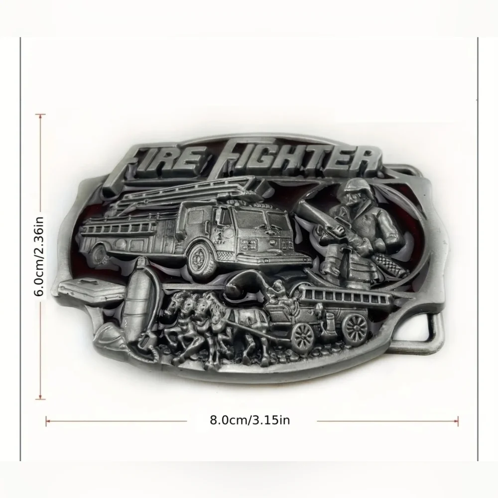 Firefighter Belt Buckle, Stylish Charming Men's Belt Buckle, fire truck T3MISB1F